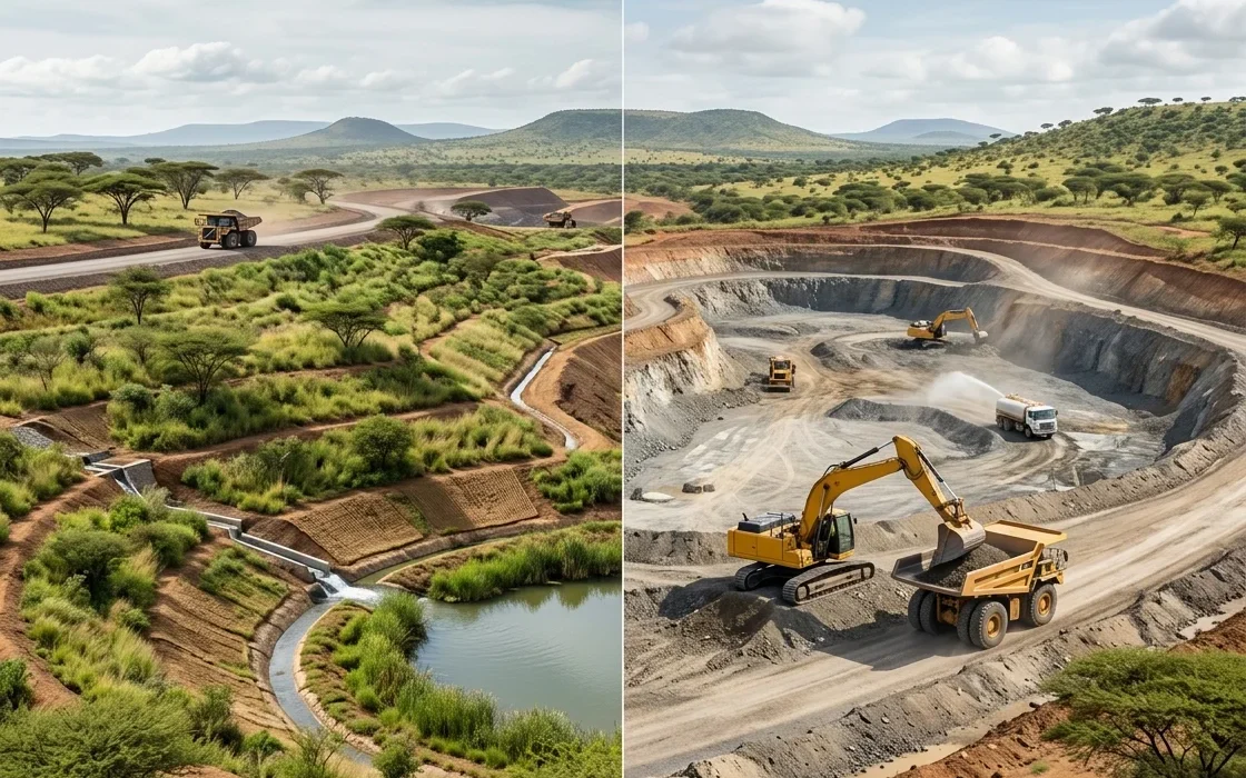 Responsible mining operation and environmental land rehabilitation in Tanzania